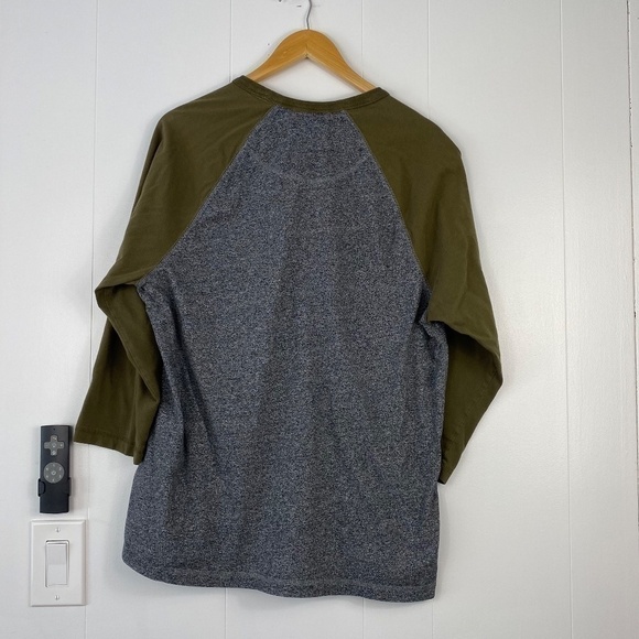 ROOTS Salt And Pepper And Green 3/4 Sleeve T-shirt Size L - Picture 3 of 5